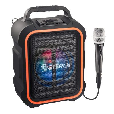 Amplificador de 350 W PMPO Bluetooth con batería recargable y luz LED, portátil
