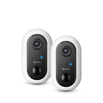 2 cámaras de seguridad Wi-Fi Full HD fija con batería recargable