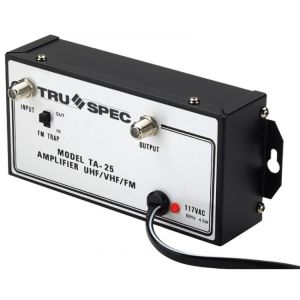 Amplificador de distribución de 25 dB, para VHF, UHF y FM