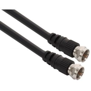 Cable coaxial RG59 con conectores tipo "F" de rosca, de 1,8 m