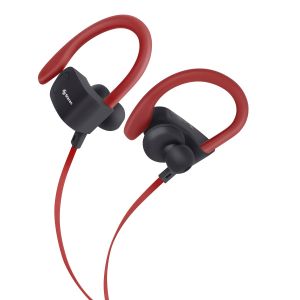 Audífonos Bluetooth Sport Free con cable plano color rojo