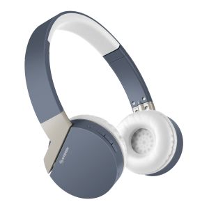 Audífonos Bluetooth* con batería de hasta 12 h y reproductor MP3 color azul