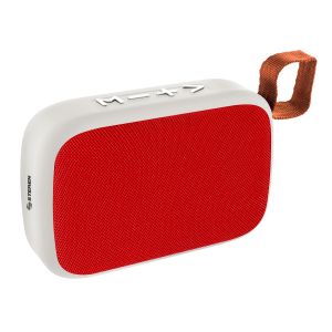 Mini Parlante Bluetooth* con reproductor USB/microSD color blanco y rojo