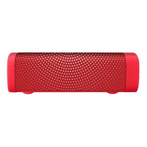 Parlante Bluetooth* mini SoundBar con acabado textil rojo