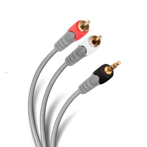 Cable plug 3,5 mm a 2 plug RCA de 90 cm, reforzado