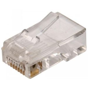 Plug telefónico modular RJ45 de 8 contactos para cable plano