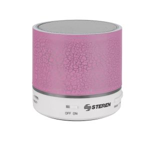 Mini bocina Bluetooth BeatLight con reproductor USB/microSD color rosa