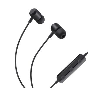 Audífonos Bluetooth con sujeción de imán y cable delgado color negro