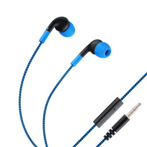 Audífonos manos libres Fit con cable tipo cordón color Azul