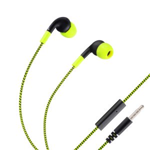 Audífonos manos libres Fit con cable tipo cordón color Verde