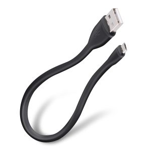 Cable ultra flexible USB a micro USB, de 25 cm-negro