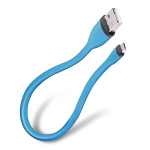 Cable ultra flexible USB a micro USB, de 25 cm-azul