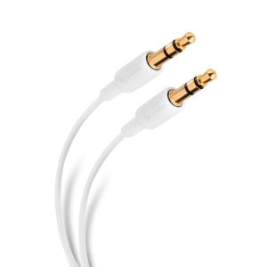 Cable auxiliar plug a plug 3,5 mm de 1,8 m, color blanco