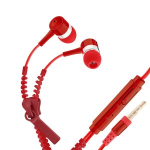 Audífonos manos libres tipo cierre color rojo