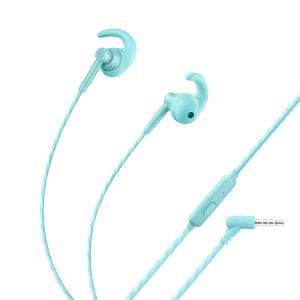 Audífonos manos libres Sport con auriculares rubber color aqua