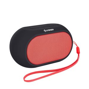 Mini bocina Bluetooth con cubierta rubber color rojo