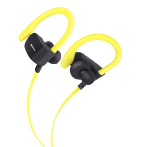 Audífonos Bluetooth Sport Free con cable plano color amarillo