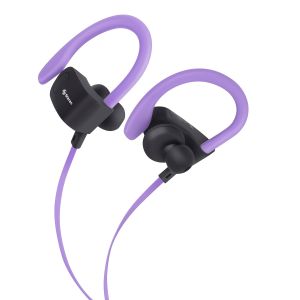 Audífonos Bluetooth Sport Free con cable plano color morado