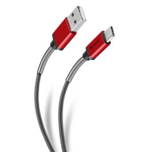 Cable USB A a USB C reforzado, de 1.2 m color rojo