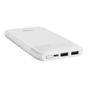 Power Bank de 8,000 mAh con 2 salidas USB y display Blanco