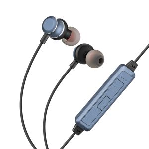 Audífonos Bluetooth* con reproductor MP3 y sujeción de imán color azul