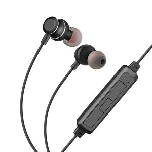 Audífonos Bluetooth* con reproductor MP3 y sujeción de imán color negro