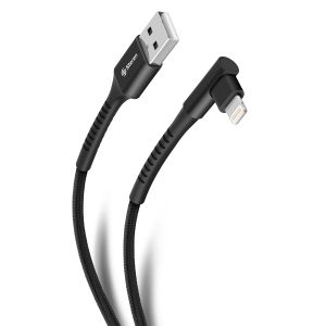Cable USB a Lightning con conector a 90° de 1 m color negro