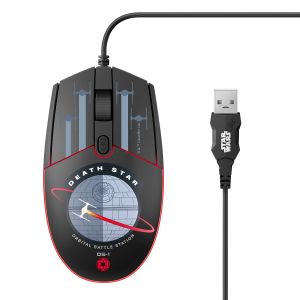 Mouse USB 800 / 1200 / 1600 DPI con luz LED Star Wars™ modelo Death Star