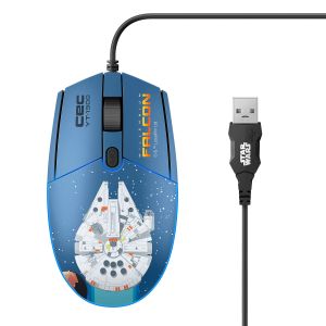 Mouse USB 800 / 1200 / 1600 DPI con luz LED Star Wars™ modelo Halcón Milenario