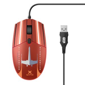 Mouse USB 800 / 1200 / 1600 DPI con luz LED Star Wars™ modelo Xwing