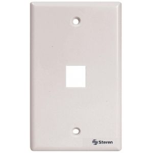 Placa para registro de 1 cavidad, para jack RJ45 CAT 5e y 6, tipo Keystone