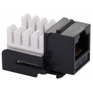 Jack RJ45 de 8 contactos a 90° CAT 5e, tipo Keystone, negro