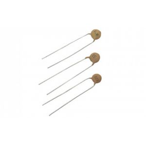 Condensador cerámico de disco, de 22 pF (pico Faradios) a 500 Volts