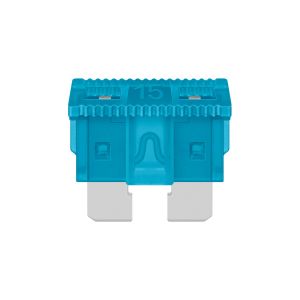 Fusible automotriz de 32 Vcc  15 A, azul