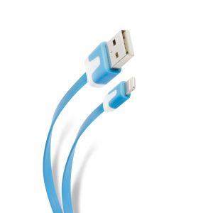 Cable plano USB a lightning de 1 m, para iphone 6, azul