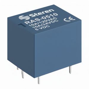 Relevador compacto de 1 polo, 2 tiros (SPDT) y bobina de 5 Vcc