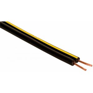 Alambre telefónico de 2 vías, calibre 18 AWG, de color negro