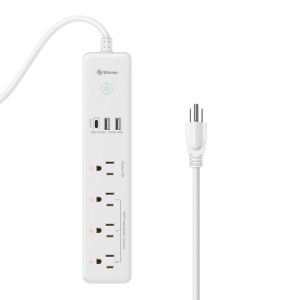 Multitoma Wi-Fi* de 4 salidas horizontales con supresor de picos (60 J) y cargadores USB C PD 20 W / 2 x USB QC 18 W