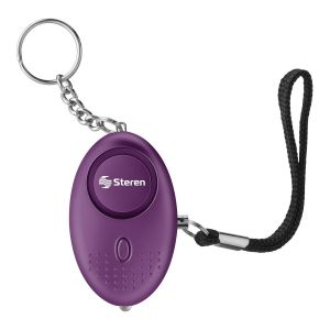 Alarma personal de 120 dB, con linterna LED color morado