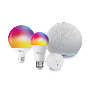 Alexa* ECHO DOT 4ª Gen más bombillos Wi-Fi más contacto Wi-Fi (ECHO DOT 4 GEN BL / SHOME-122 / SHOME-120 / SHOME-100)