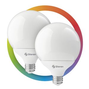 Paquete de 2 bombillos LED Wi-Fi multicolor, 15 W