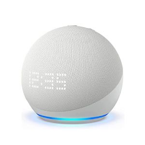 Parlante inteligente ECHO DOT 5ta Gen con reloj y Alexa, blanca