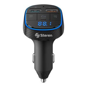 Transmisor FM Bluetooth* con cargador QC 36 W, reproductor MP3 y medidor de voltaje de batería