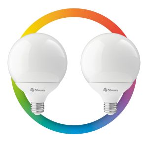 2 bombillos LED Wi-Fi RGB+W multicolor de 15 W