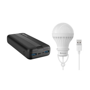 Power Bank 20,000 mAh QC/PD20W + GRATIS Foco LED USB