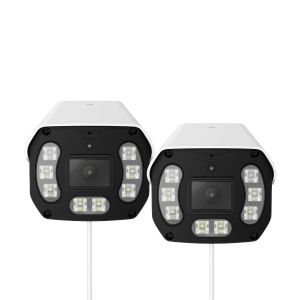 2 cámaras de seguridad Wi-Fi/PoE de 4 Mpx tipo bala fijas, para exterior