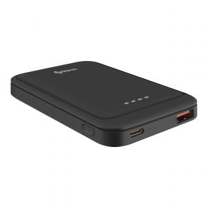 Power Bank de 5,000 mAh PD 20 W / QC 18 W con 1 salida USB C y 1 salida USB, color negro