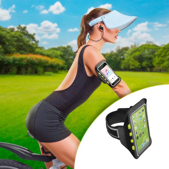 porta celular con luz led para brazo